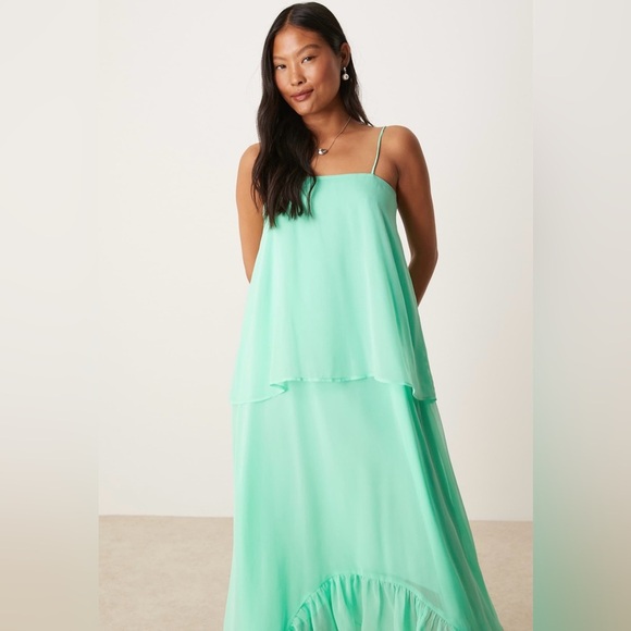 Mint Green Layered Maxi Dress - Picture 4 of 6